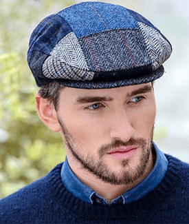 Blue Tweed Patch Cap