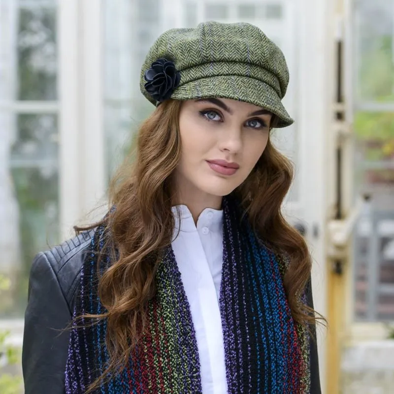 B10134 Green Colour  Countryside Plaid Cap Gaelsong