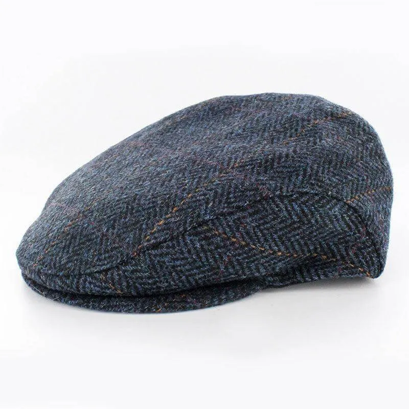 B10143 Irish Fishermans Tweed Wool Trinity Cap Side View Gaelsong