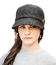 Charcoal Tweed Ladies Flapper Hat
