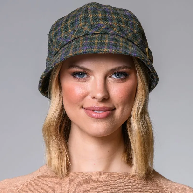 B10156 Dark Bue Green Tweed Hat Front Gaelsong