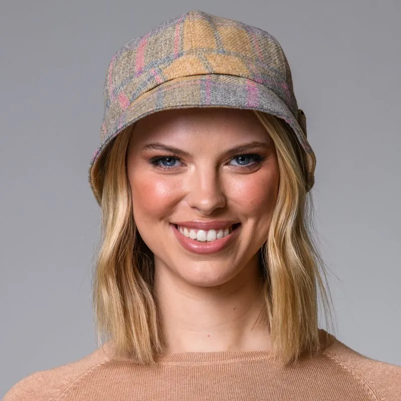 B10156 Yellow Pink Tweed Hat Front Gaelsong