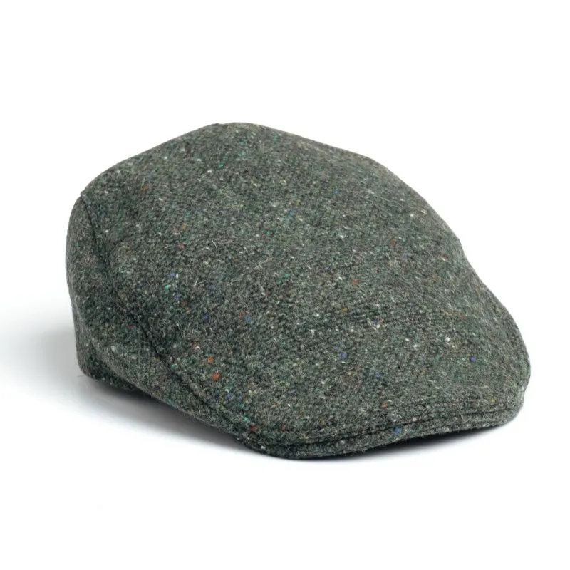 B10165 Donegal Tweed Touring Cap-Green Herringbone Studio Gaelsong