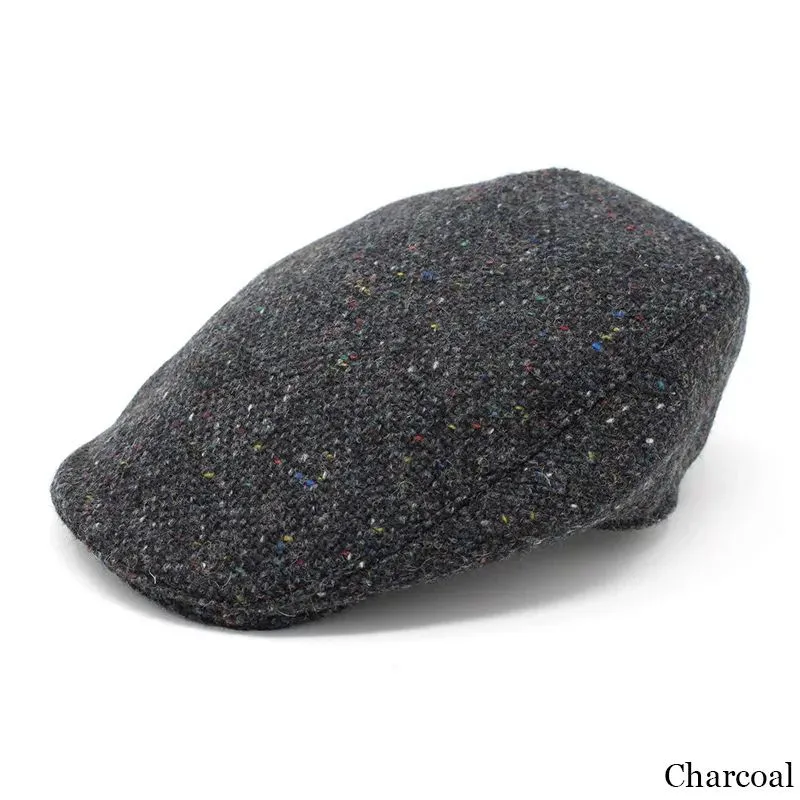 B10165 Gents Irish Tweed Driving Cap Charcoal Gaelsong