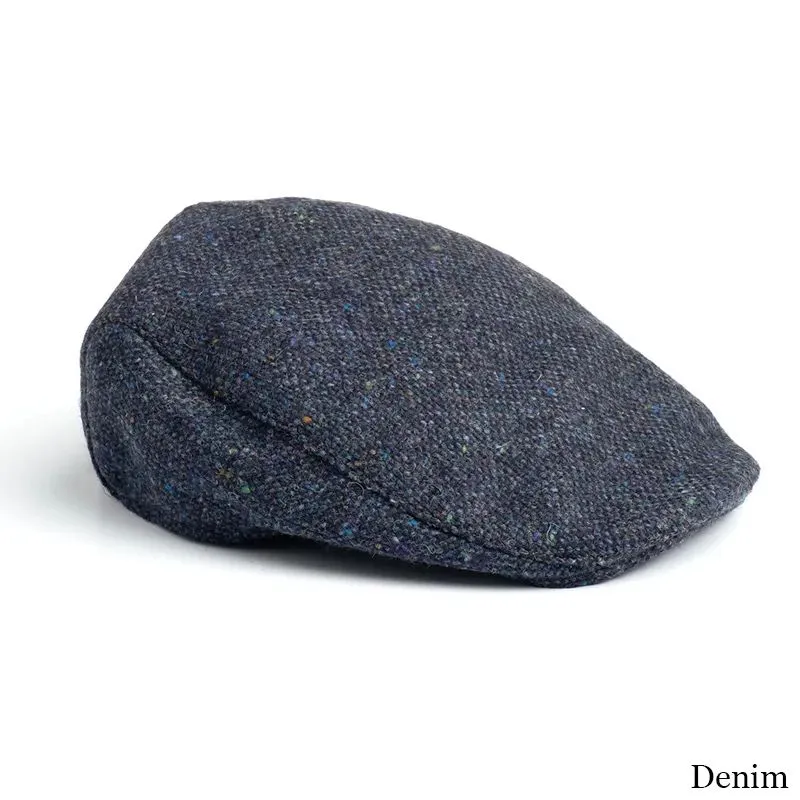 B10165 Gents Irish Tweed Driving Cap Denim side Gaelsong