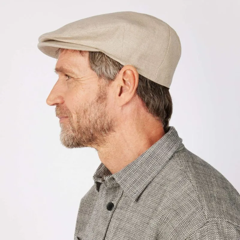 B10167 Light Sand Irish Linen Cap Studio Side View Gaelsong
