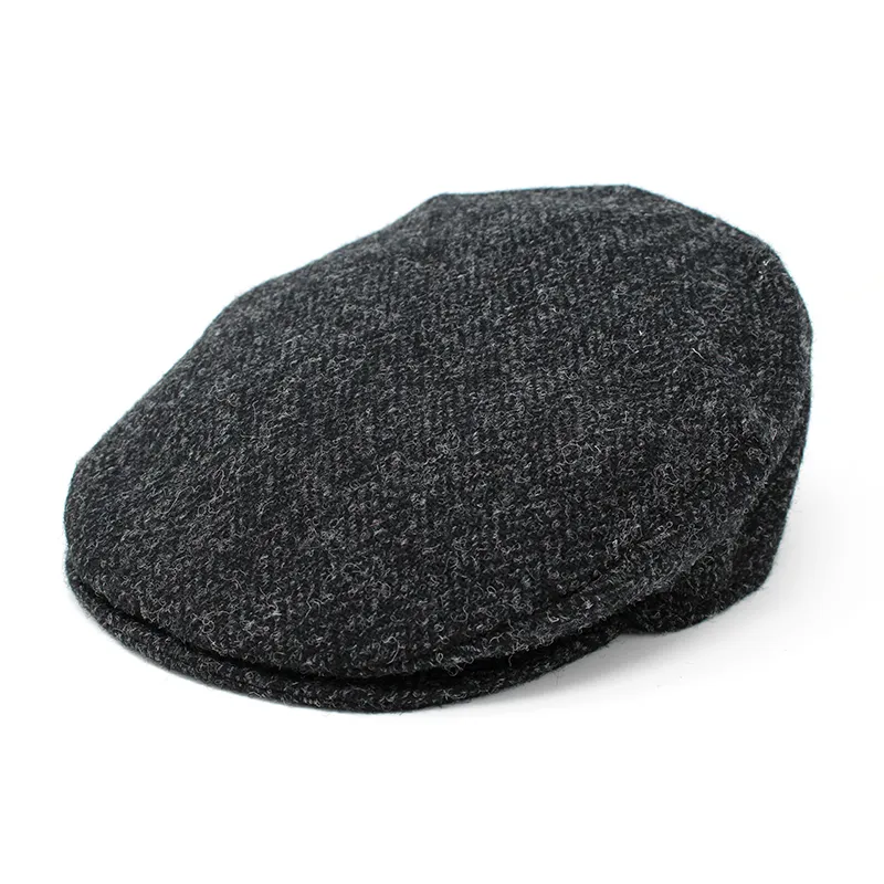 B10168 Charcoal Harris Scottish Tweed Touring Cap Studio Gaelsong