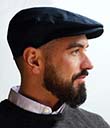 Navy Irish Linen Cap