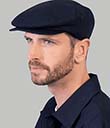 Navy Irish Linen Cap