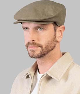 Khaki Irish Linen Cap