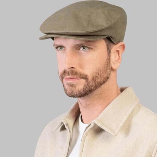 Khaki Irish Linen Cap