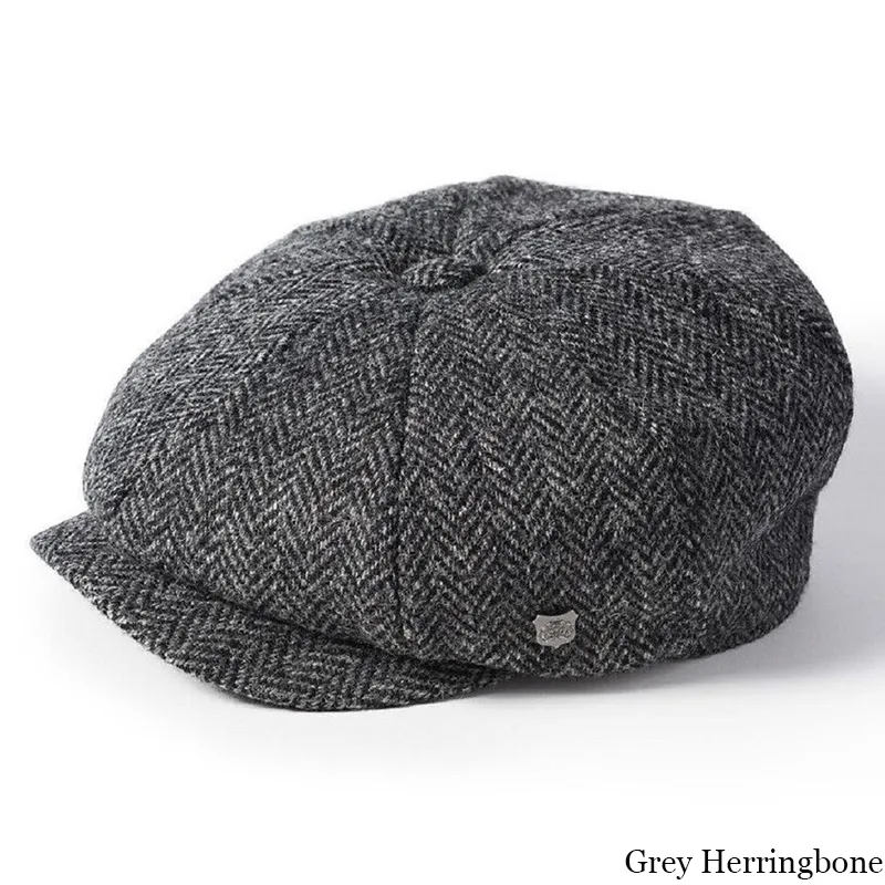 Handwoven Harris Tweed Bakerboy Cap Colour Grey