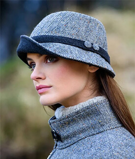 Herringbone Tweed Ladies Clodagh Hat