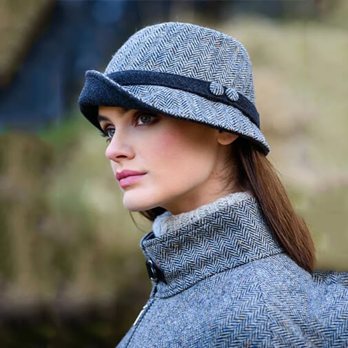 Herringbone Tweed Ladies Clodagh Hat