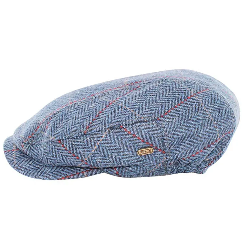 B10200 BLUE Colour Herringbone Irish Tweed Kerry Cap Studio Gaelsong