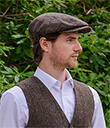 Traditional Irish Brown Tweed Flat Cap