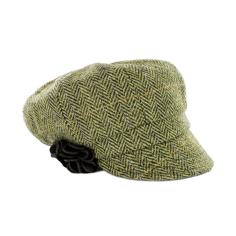 B10214 Green Fields Tweed Newsboy Hat Studio Gaelsong