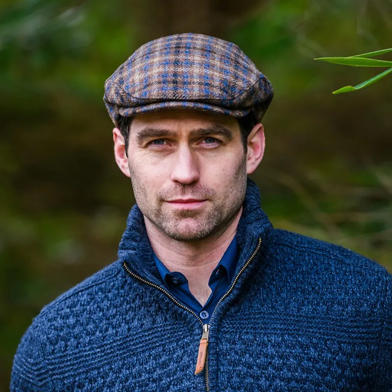 Blue Irish Tweed Trinity Flat Cap Lifestyle Gaelsong