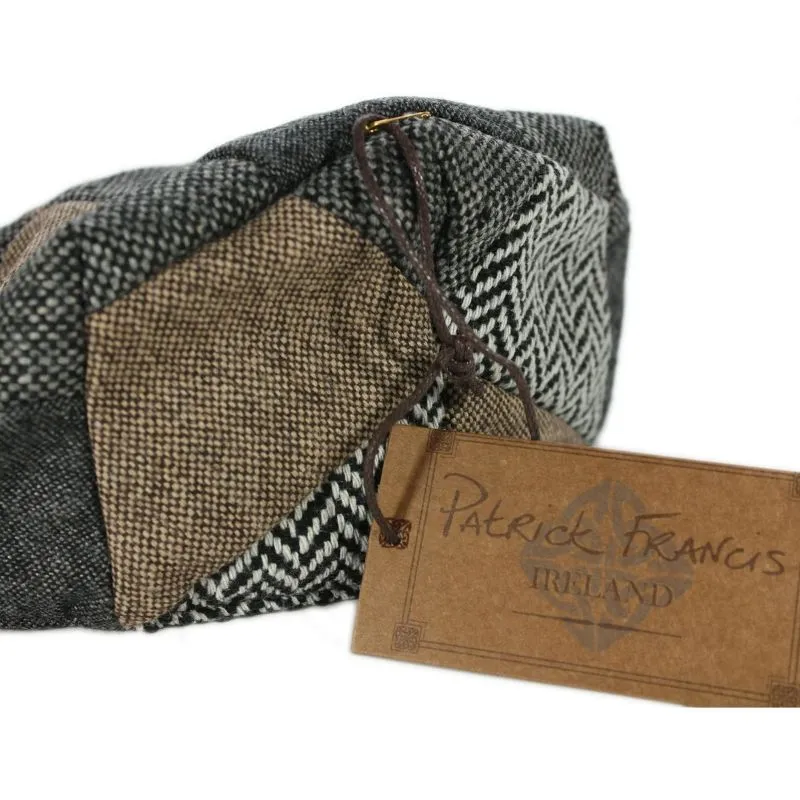B10226 Irish Tweed Patchwork Flat Cap Back Side View  Gaeslong 
