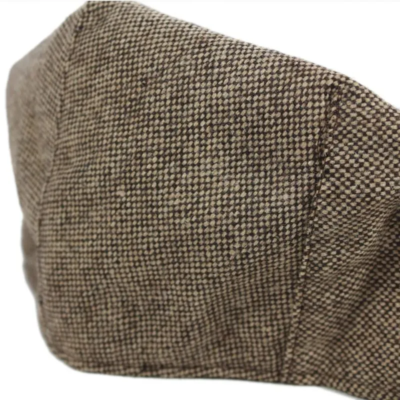 B10227 Mens Celtic Knot Irish Flat Cap in Brown Back Side View Gaelsong