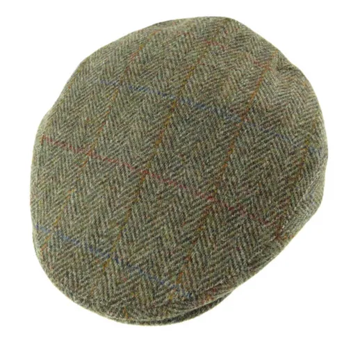 Scottish Harris Tweed Herringbone Flat Cap | Gaelsong