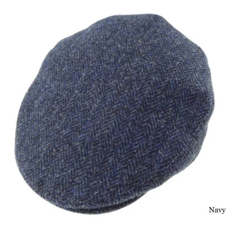 B10241 Traditional Harris Tweed Flat Cap Navy Gaelsong