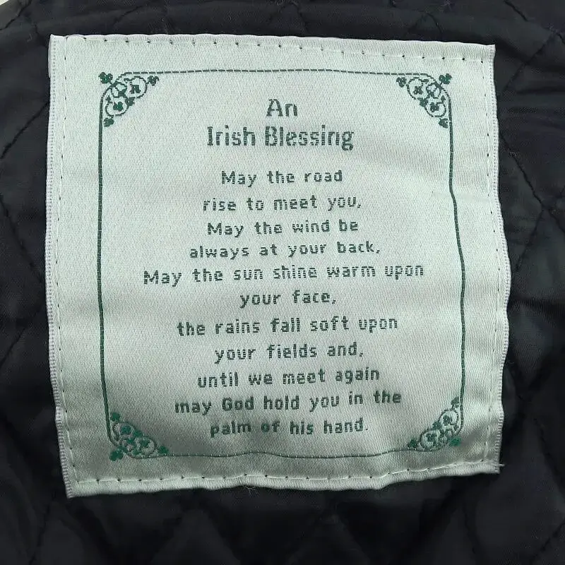 B10248 Handcrafted Shamrock Patchwork Flat Cap Irish Blessing Gaelsong