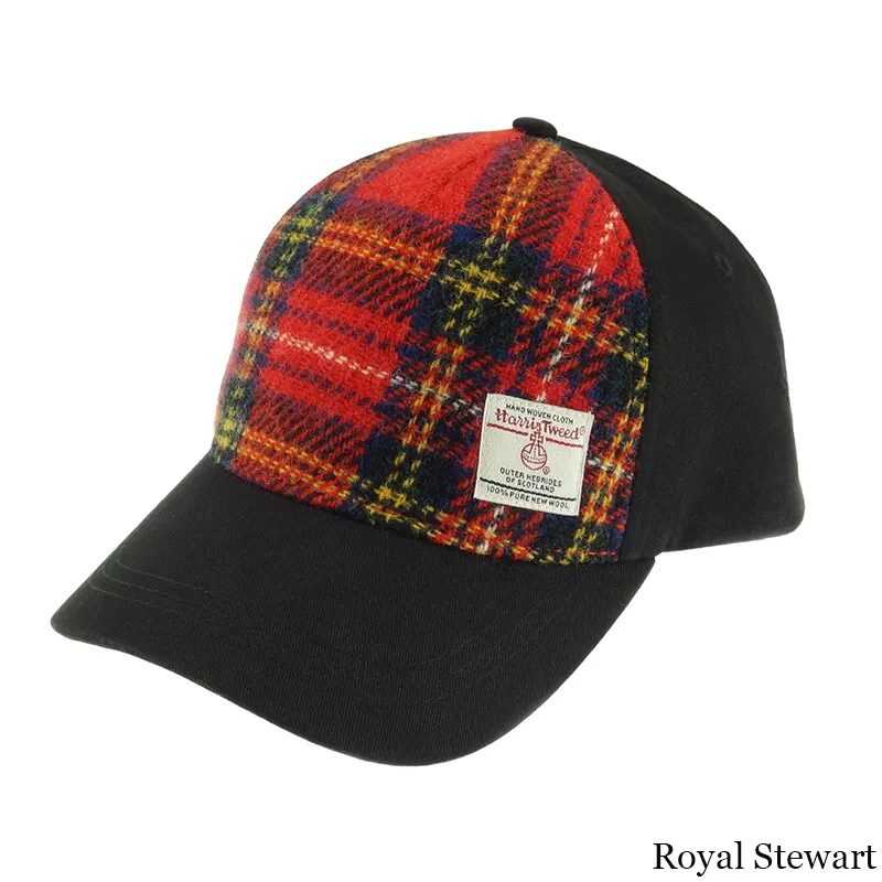 B10254 ROYAL STEWART Colour Handwoven Harris Tweed Baseball Cap  Gaelsong