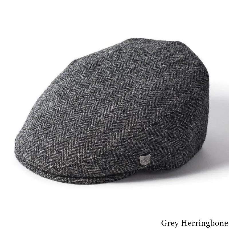 B10269 GREY HRB Colour Handmade Men's Harris Tweed Flat Cap Gaelsong