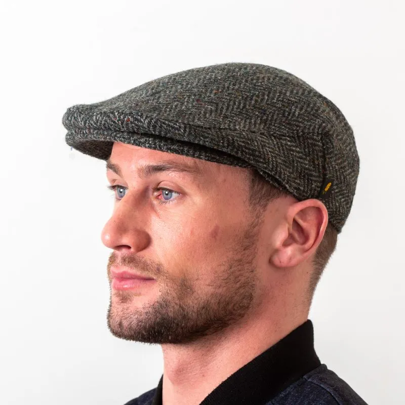 B10284 Men's Donegal Tweed Irish Flat Cap Green Gaelsong