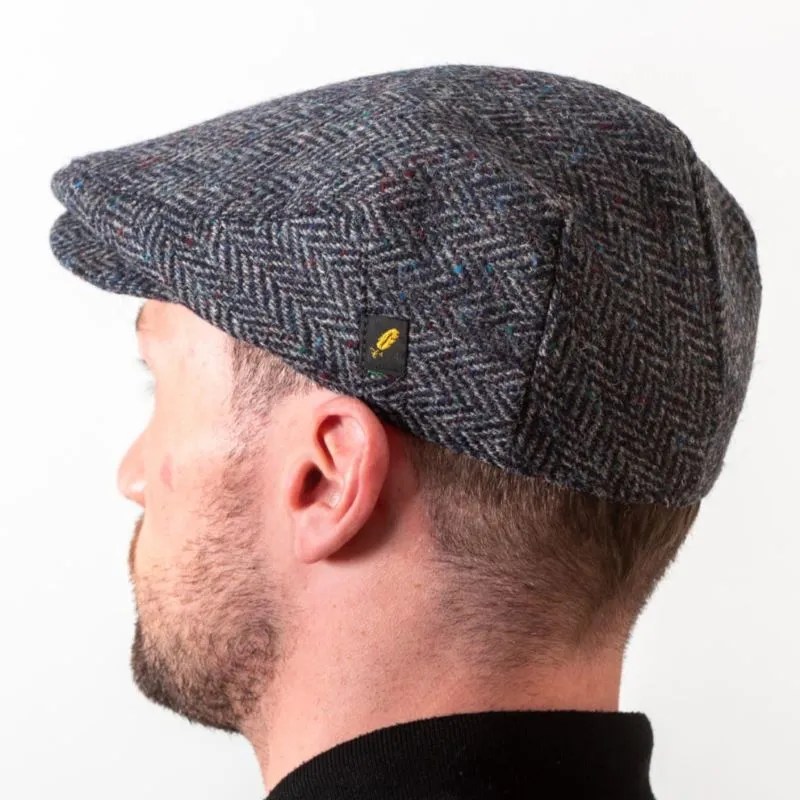 B10284 Men's Donegal Tweed Irish Flat Cap - Grey Back Side Gaelsong