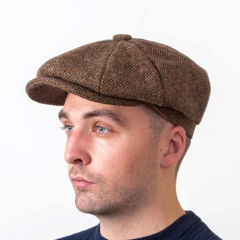 Herringbone Men's Paperboy Hat in Brown | Gaelsong