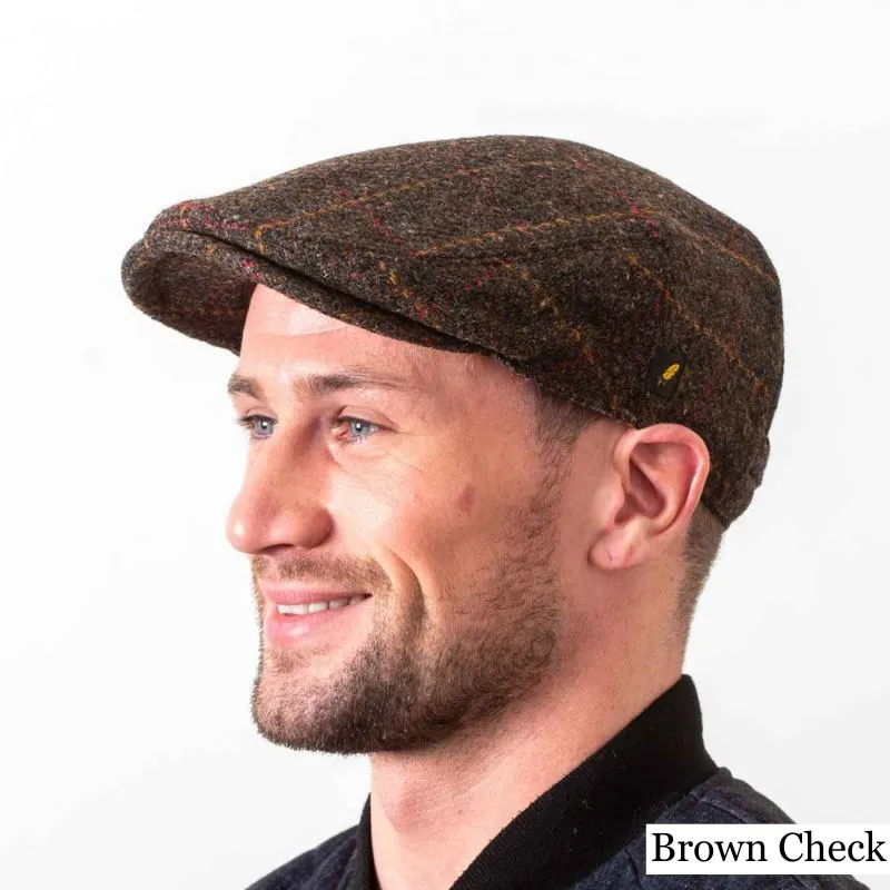 B10297 Donegal Tweed Irish Scally Cap Brown Gaelsong