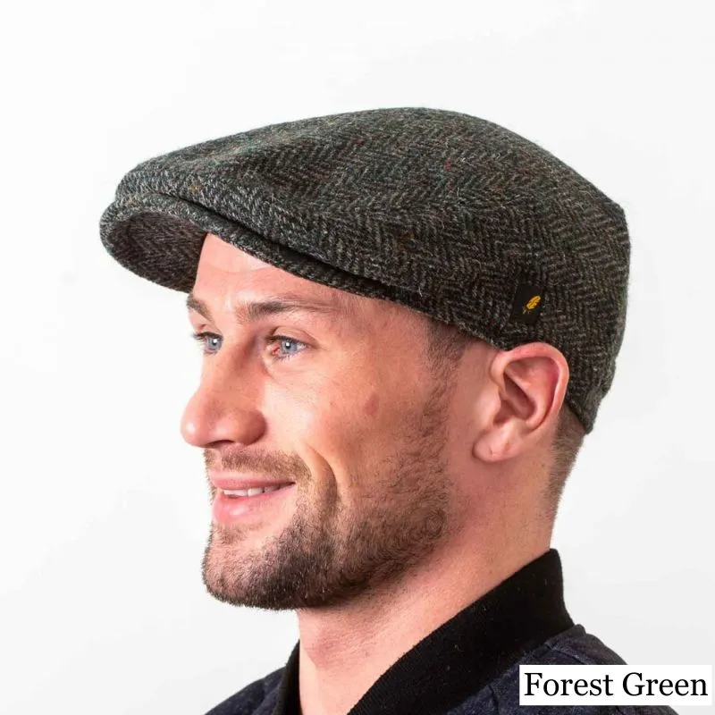 B10297 Donegal Tweed Irish Scally Cap Forest Green Gaelsong