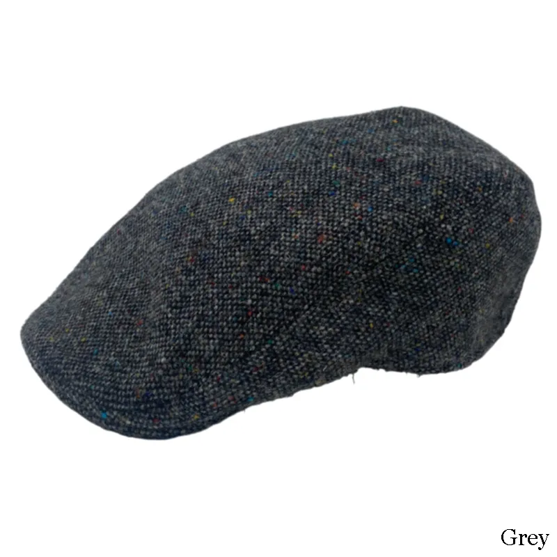 B10308 GREY Colour Gents' Scottish Harris Tweed Driving Cap Gaelsong