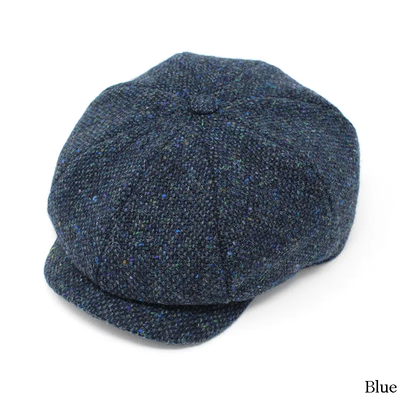 B10309 BLUE Colour Handwoven Genuine Harris Tweed Shelby Cap Gaelsong