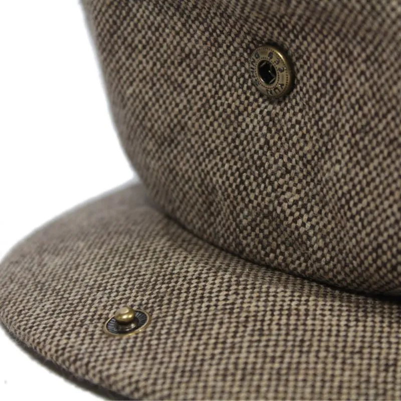 B10315 Men's Embroidered Tweed Flat Cap Front View Gaelsong