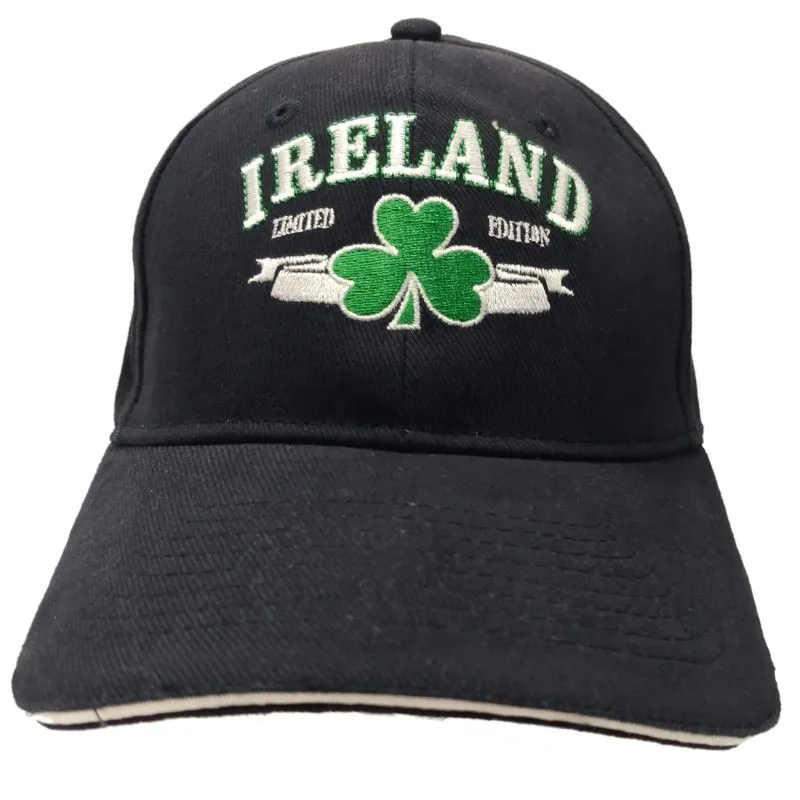 B10331 Embroidered Ireland Shamrock Baseball Cap Front Gaelsong