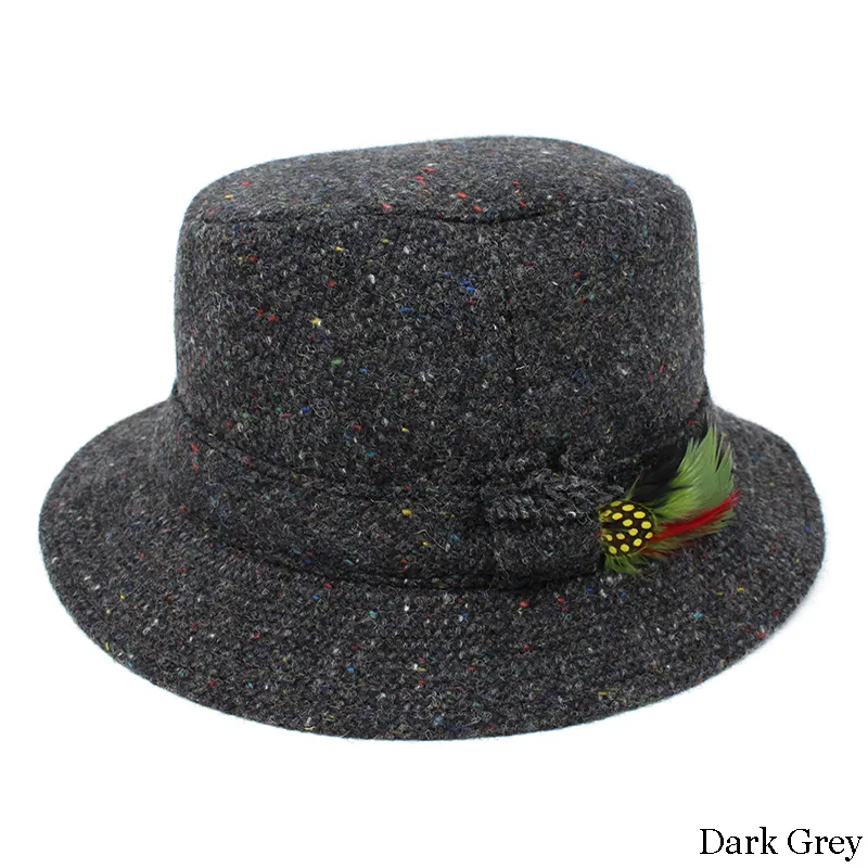 B10333 DARK GREY Colour Handcrafted Harris Tweed Irish Walking Hat Gaelsong