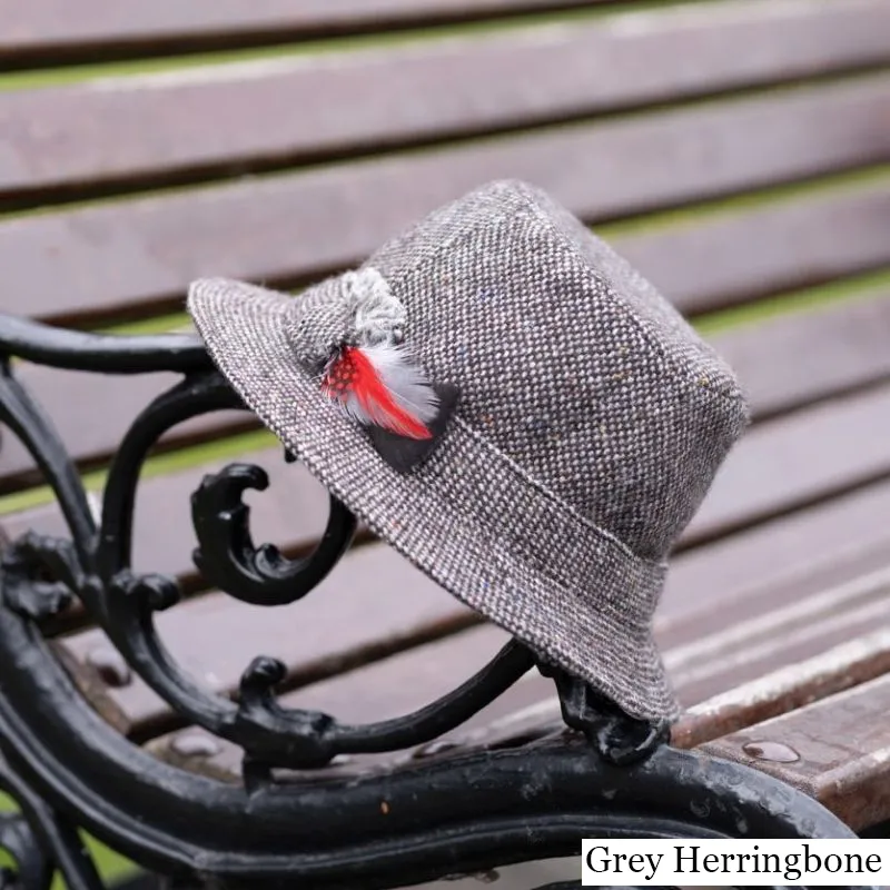 B10333 GREY Colour Handcrafted Harris Tweed Irish Walking Hat Lifestyle Gaelsong