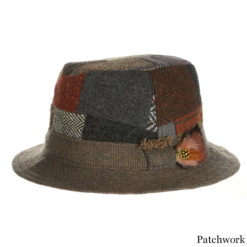 B10333 PATCHWORK Design  Handcrafted Harris Tweed Irish Walking Hat Gaelsong