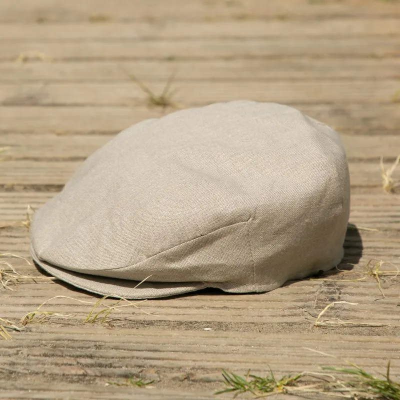 B10334 SAND Colour Ladies Irish Linen Vintage Style Flat Cap Lifestyle Gaelsong