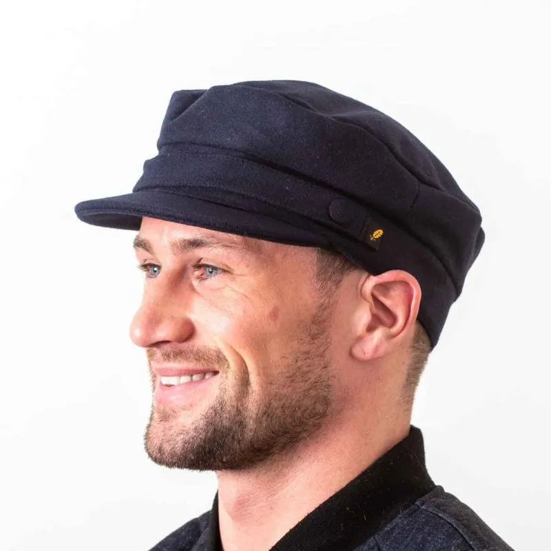 B10338Men's Melton Wool Irish Mariner Cap Navy Gaelsong