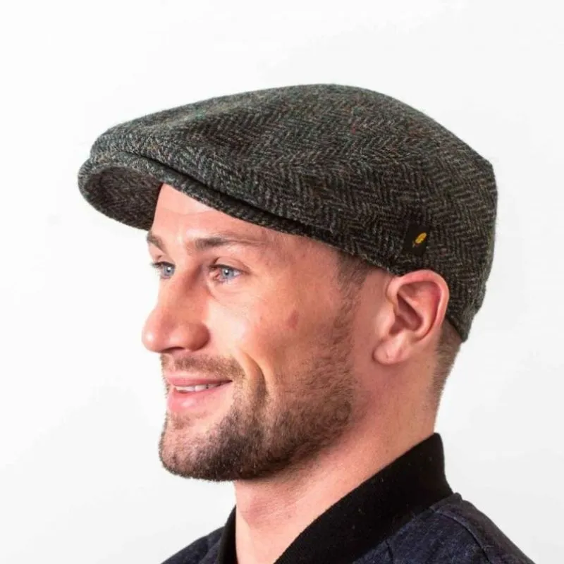 B10341 Donegal Tweed Dublin Style Flat Cap Charcoal Gaelsong