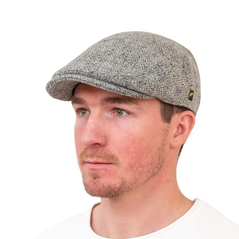 B10341 Donegal Tweed Dublin Style Flat Cap Silver Gaelsong