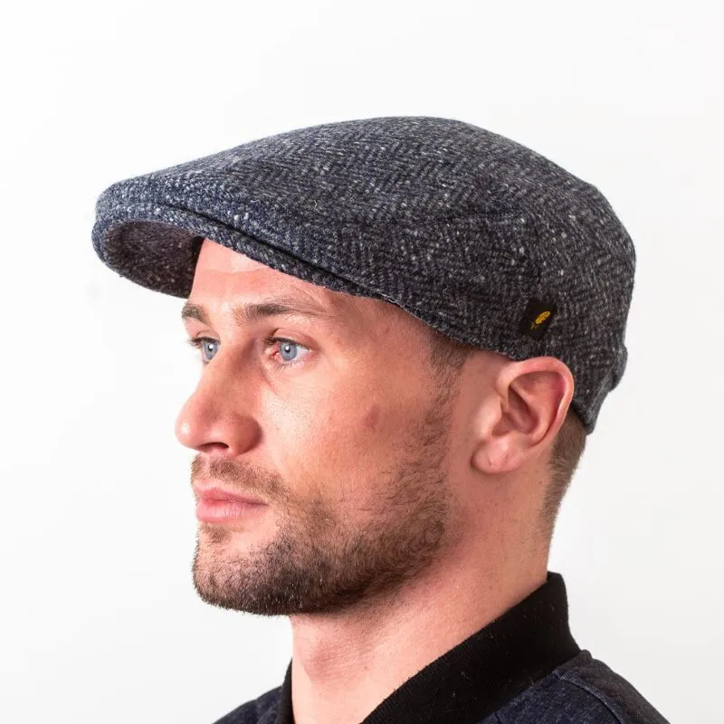 B10341 Donegal Tweed Dublin Style Flat Cap Blue Gaelsong