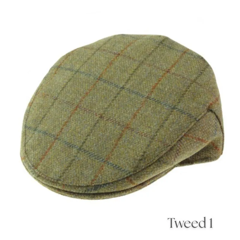 B10342 Men's Teflon Coated Wool Aran Flat Cap Tweed 1 Gaelsong