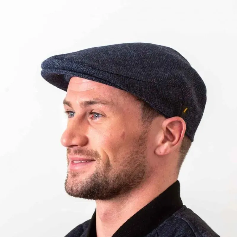 B10346 Gents' Wool Vintage Style Irish Flat Cap Navy Gaelsong