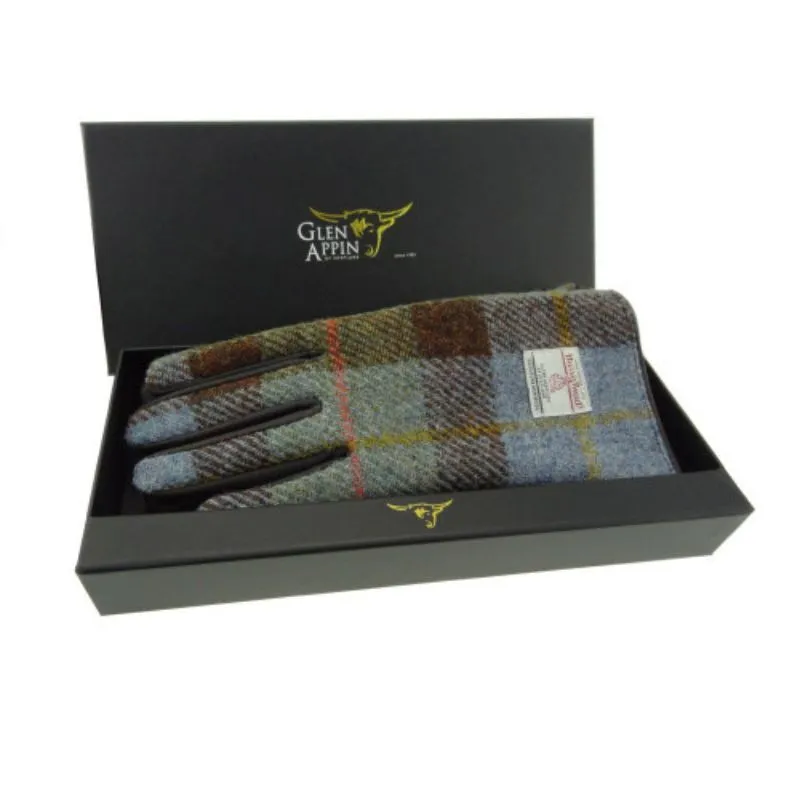 Tartan Design Harris Tweed Leather Gloves Tartan Design Harris Tweed Leather Gloves