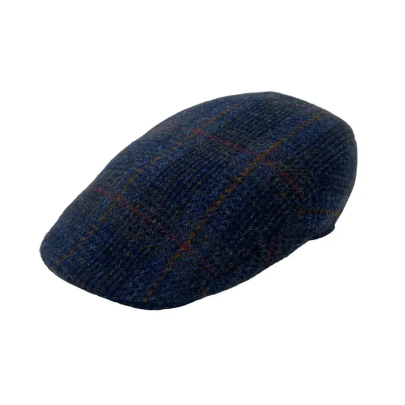 B10351 Handmade Men's Harris Tweed Scottish Touring Cap Navy Gaelsong